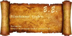 Bierbauer Endre névjegykártya