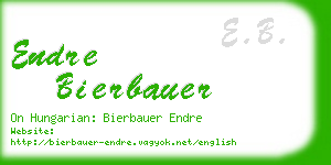 endre bierbauer business card